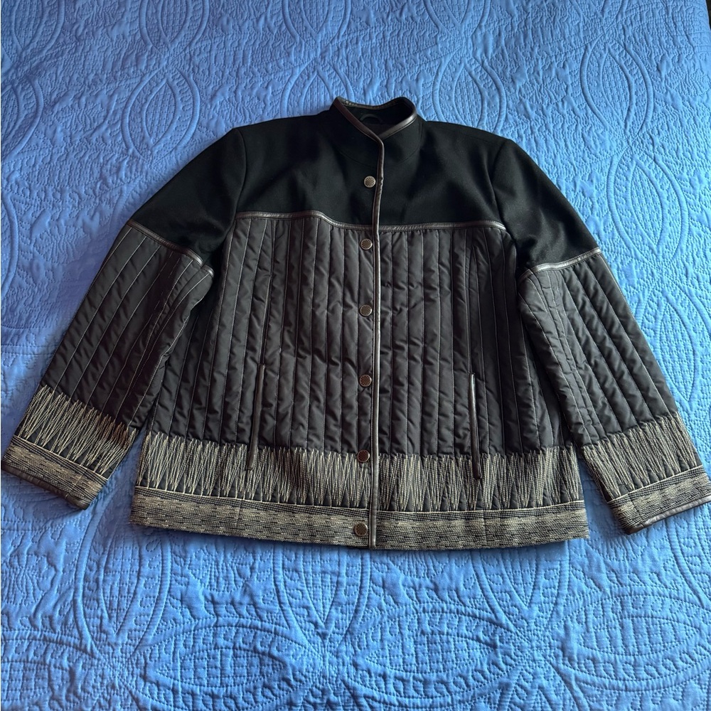 Schneider Black and Gray Quilted Women's Puffer Jacket